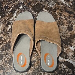 Merrell Size 14 Tan Slide Sandals